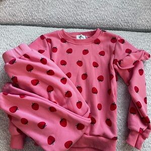 Lola + The Boys Pink Strawberry Kids Sweatshirt